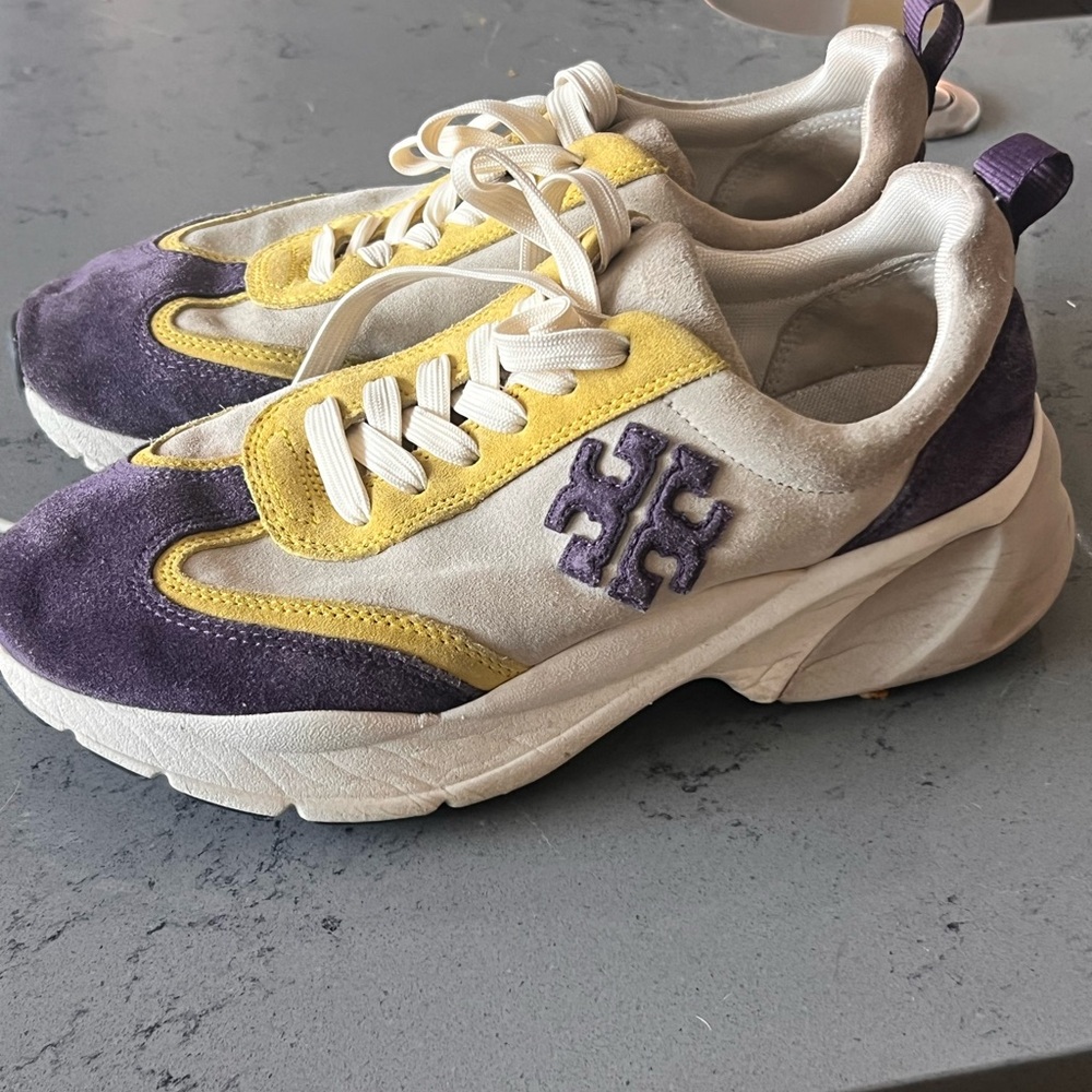 Tory Burch Violet and Mustard Sneakers